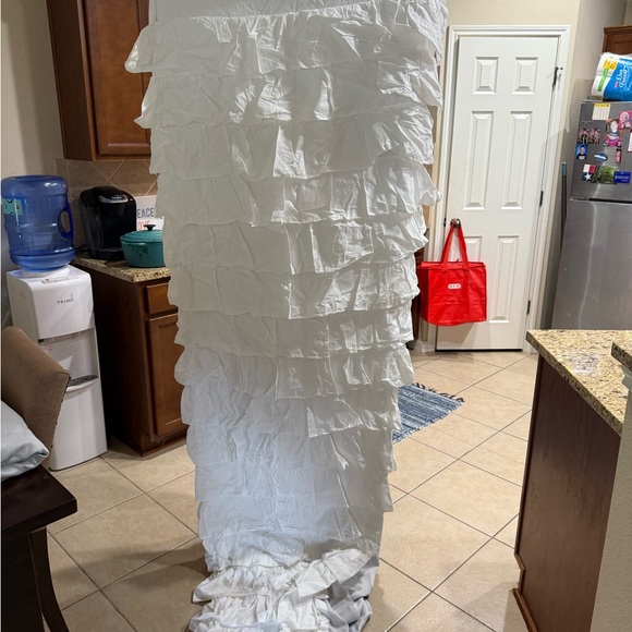 Pottery Barn White Ruffled Curtains - Picture 1 of 2